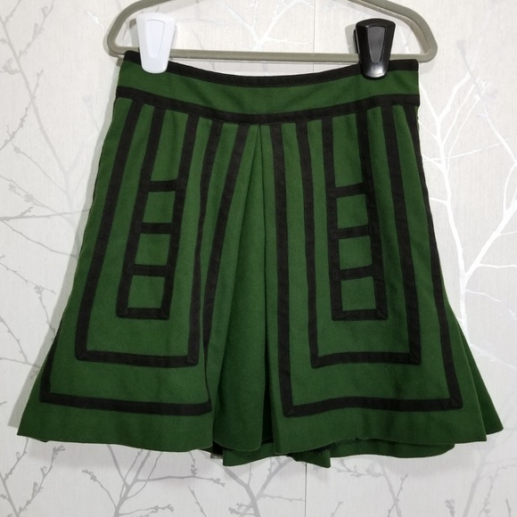 Maeve Dresses & Skirts - Maeve 'Tsuga' Green & Black A-Line Skirt